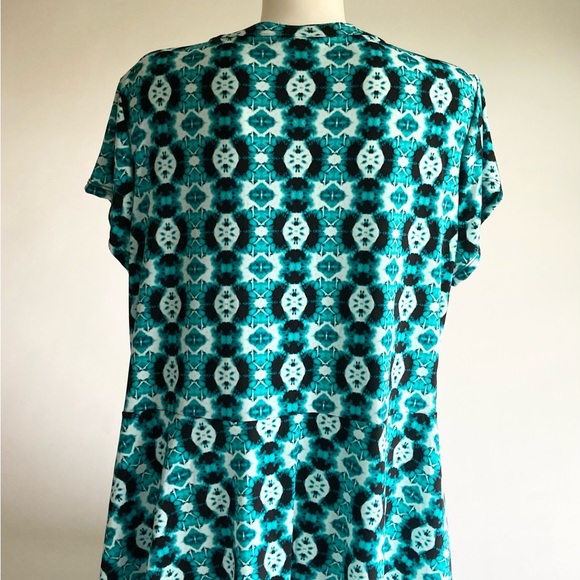 New Dana Buchman Green white Black Polyester Short Sleeves Blouse size XXL - Picture 7 of 13